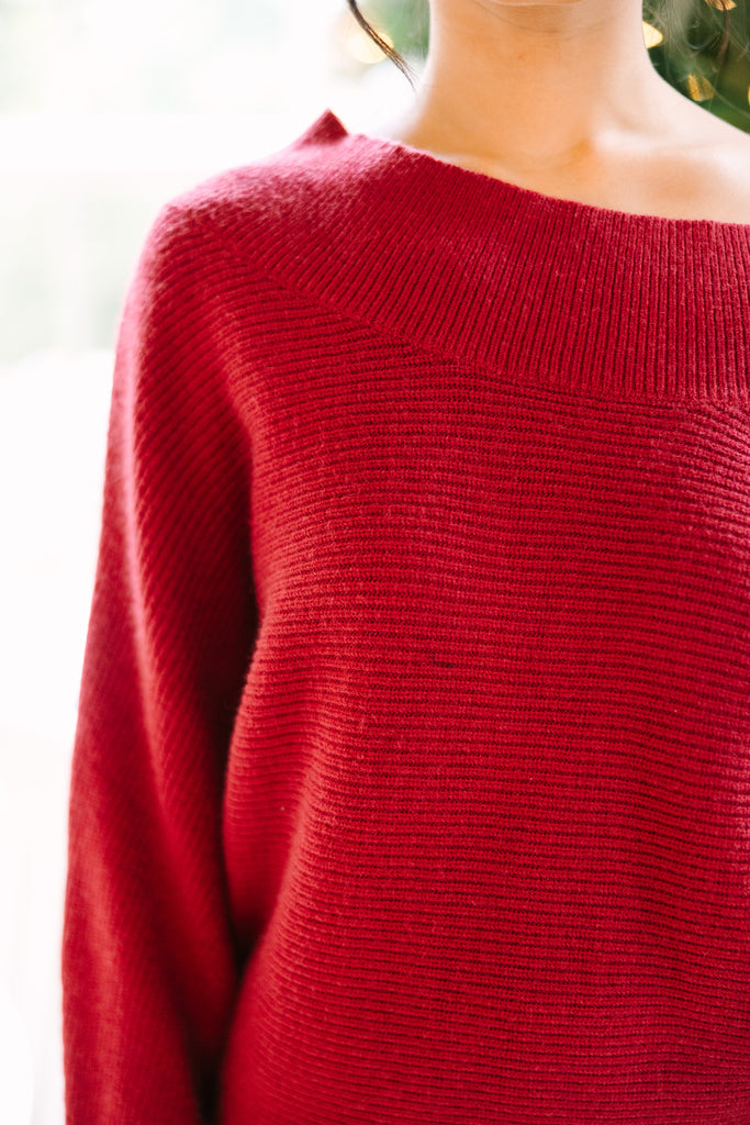 Red sweater hot sale off shoulder