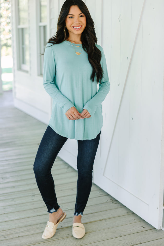 Won't Let You Down Light Sage Green Classic Top – Shop the Mint