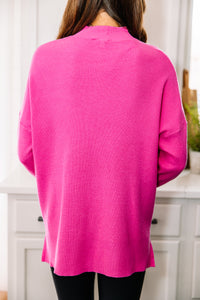 Perfectly You Candy Pink Mock Neck Sweater