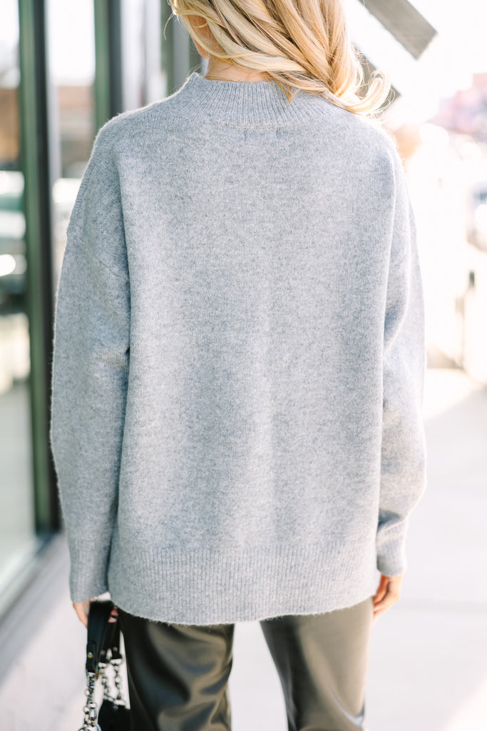 It Can Happen Gray Side Slit Sweater – Shop the Mint