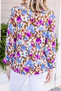 True To You Purple Floral Blouse