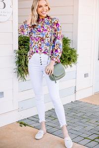 True To You Purple Floral Blouse