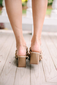 Love You More Taupe Brown Braided Heels
