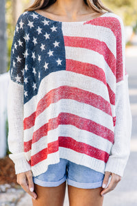 Best All Around White American Flag Sweater