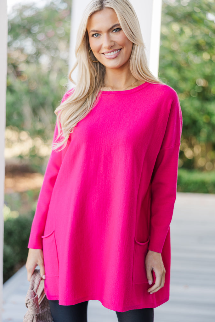 Loving My Life Fuchsia Pink Pocket Tunic – Shop the Mint