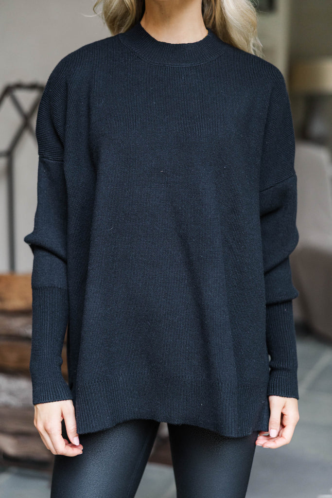 Perfectly You Black Mock Neck Sweater – Shop the Mint