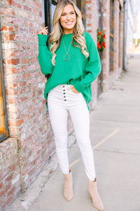 Perfectly You Green Mock Neck Sweater