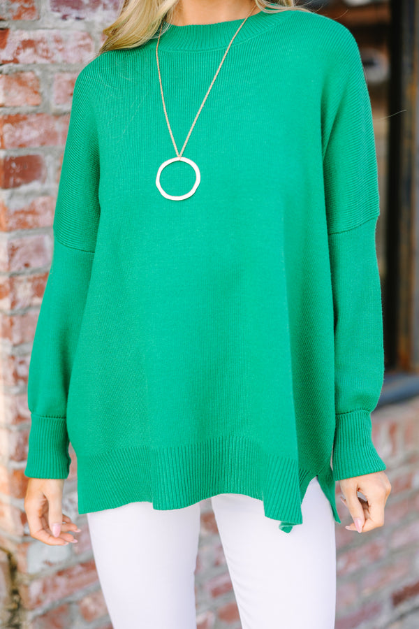 Perfectly You Green Mock Neck Sweater