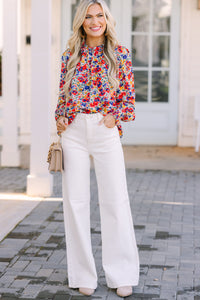 Can't Change White Floral Blouse