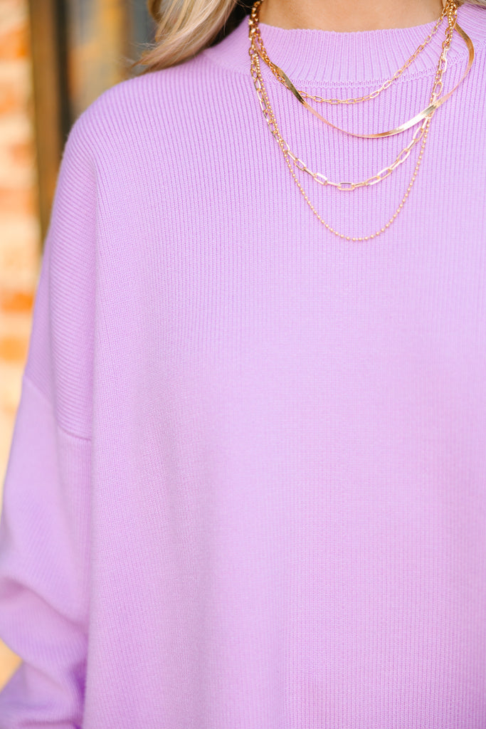 Lavender Mock Neck Sweatshirt Set (top)