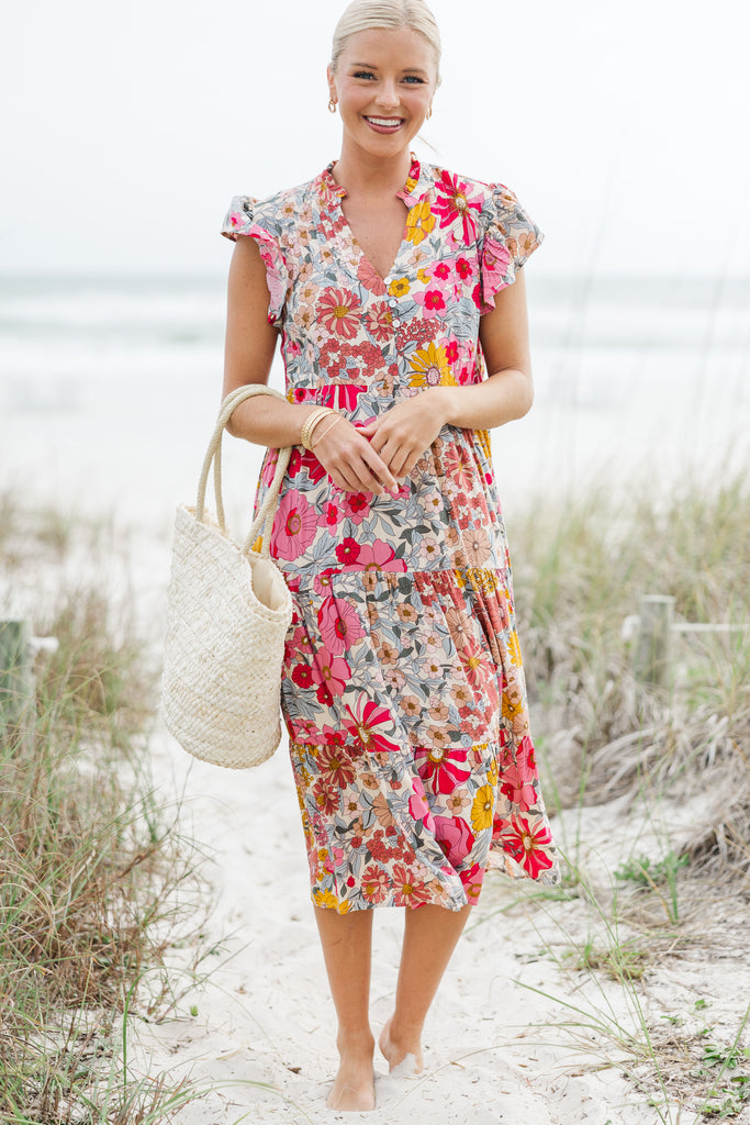 It's Another Day Pink Floral Midi Dress – Shop the Mint