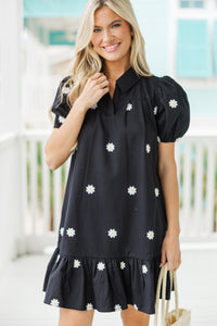 Dream Of The Day Black Floral Embroidered Dress