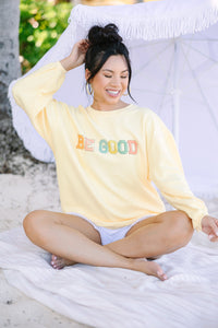Be Good Yellow Graphic Corded Sweatshirt