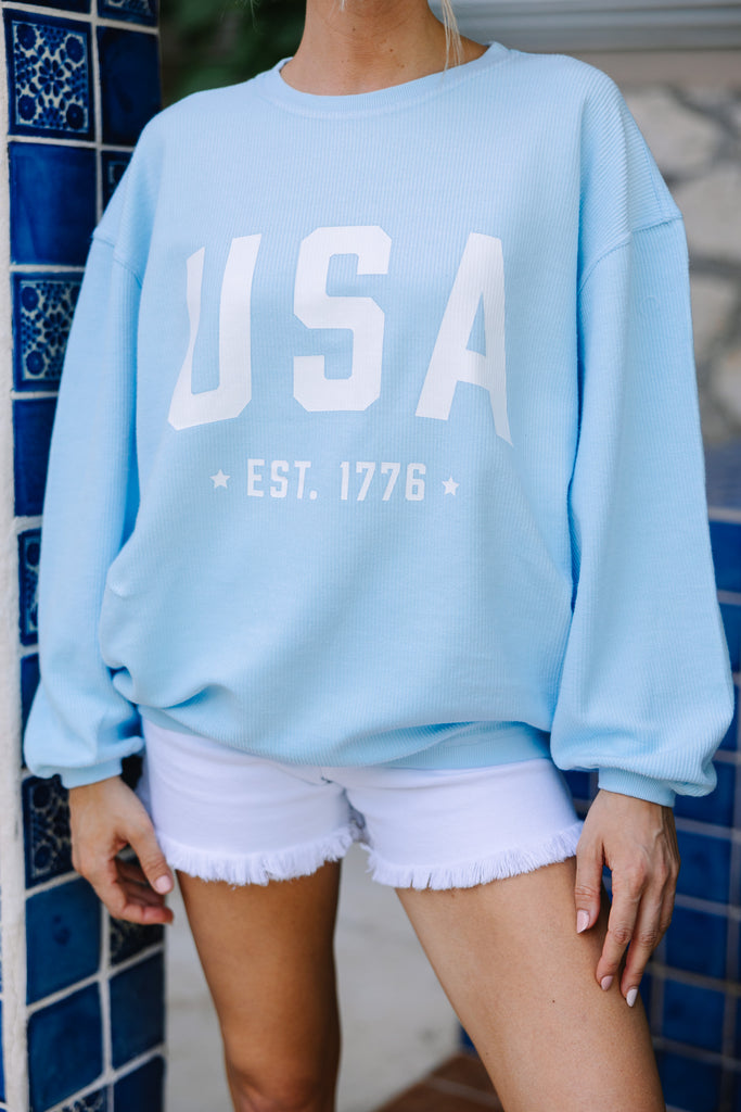 Baby blue crewneck online sweatshirt