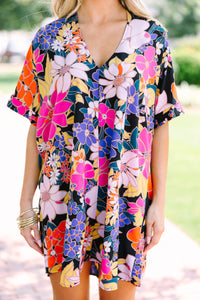 Easily Accepted Black Floral Dress