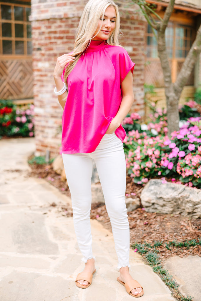 Take A Look Fuchsia Pink Blouse Shop the Mint