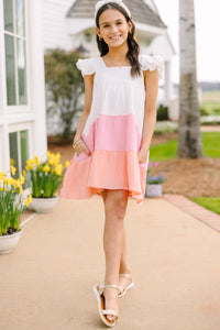Girls: Feeling So Sweet Pink Colorblock Dress