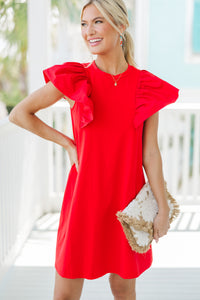 Get Ready Red Ruffled Mini Dress