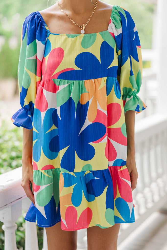 Blue Floral Bamboo Babydoll Dress main image 0