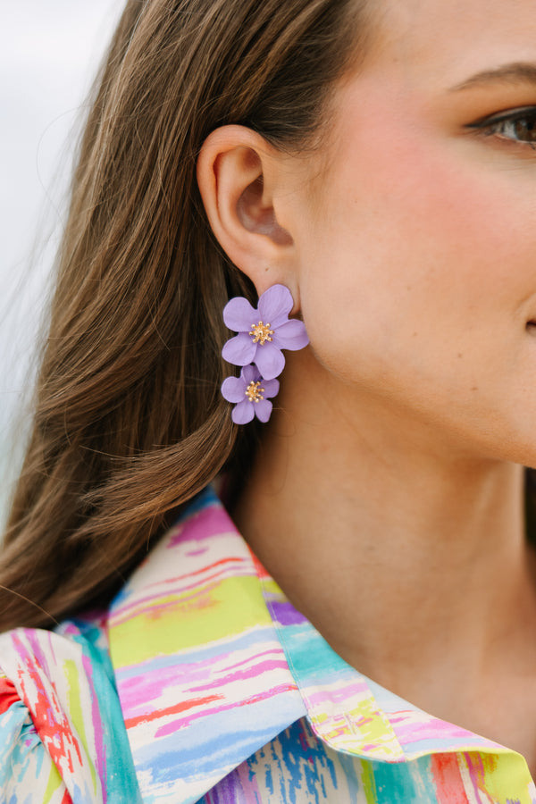 Full Bloom Lilac Floral Earrings