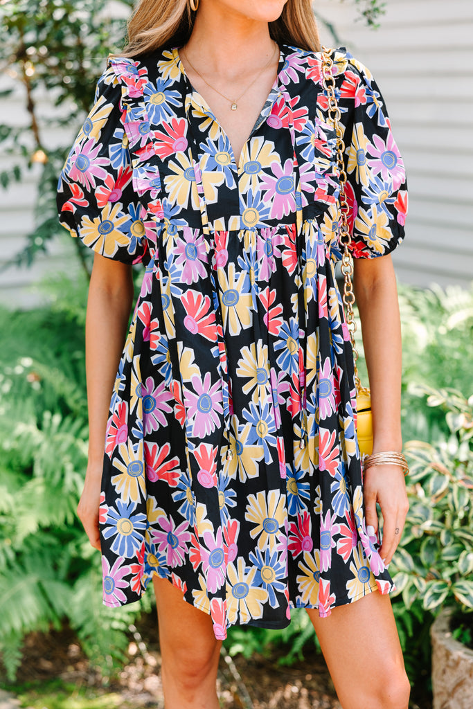 Love In The Air Black Floral Babydoll Dress – Shop the Mint