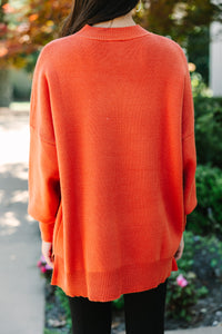 Perfectly You Rust Orange Mock Neck Sweater