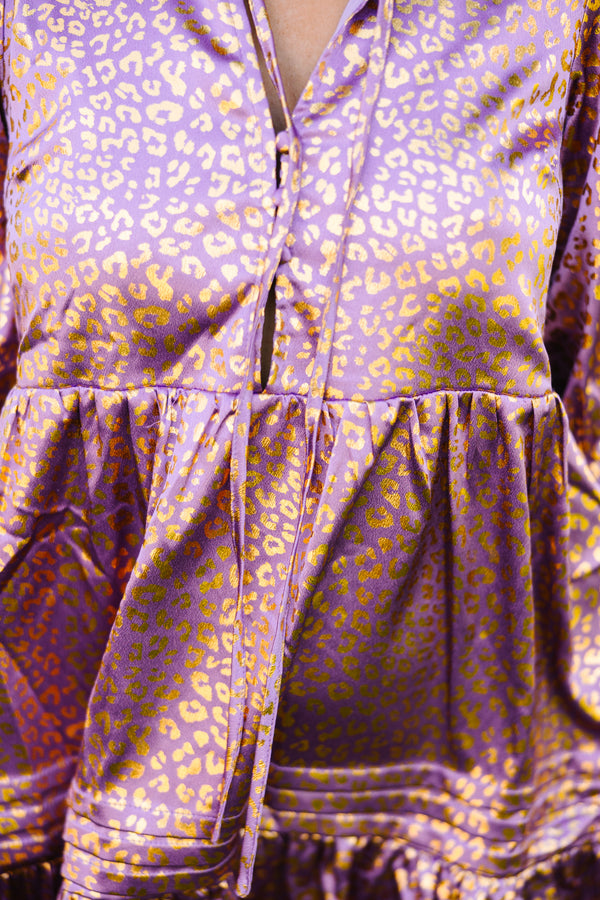 Lead You Home Lavender Purple Leopard Babydoll Dress