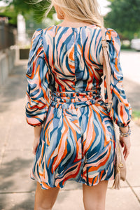 All The Reasons Blue Abstract Dress