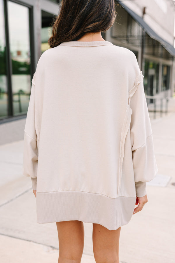 Let's Get Cozy Light Taupe Pullover