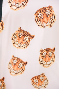 The Kinsley Taupe Tiger Print Shift Dress