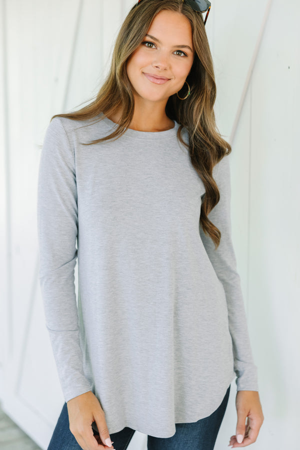 Won't Let You Down Heather Grey Classic Top