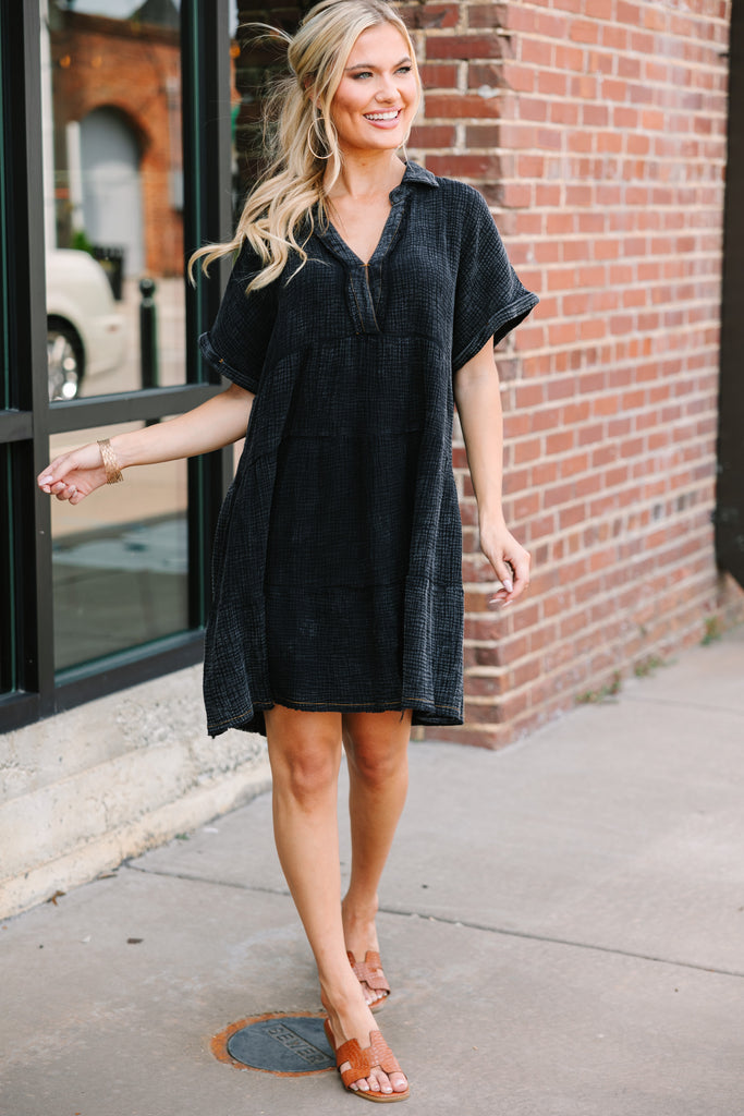 everlane linen shift dress Tie-Neck Dress in Stretch Linen main image 1