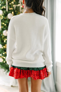 Hohoho White Knit Sweater