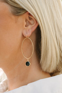 This Is The Time Black Gem Earrings
