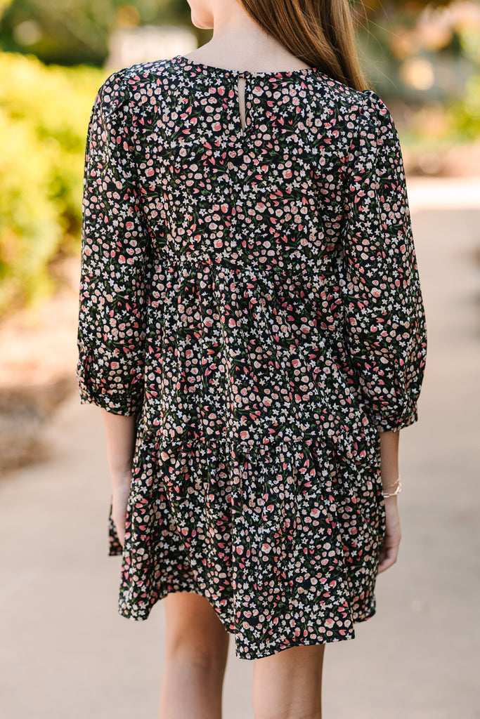 Girls: Can't Be Outdone Black Ditsy Floral Dress – Shop the Mint