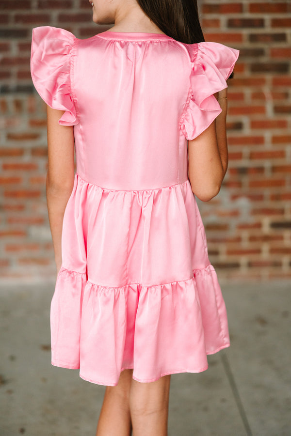 Girls: At This Time Pink Babydoll Dress