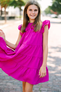 Girls: All About You Magenta Pink Ruffled Dress