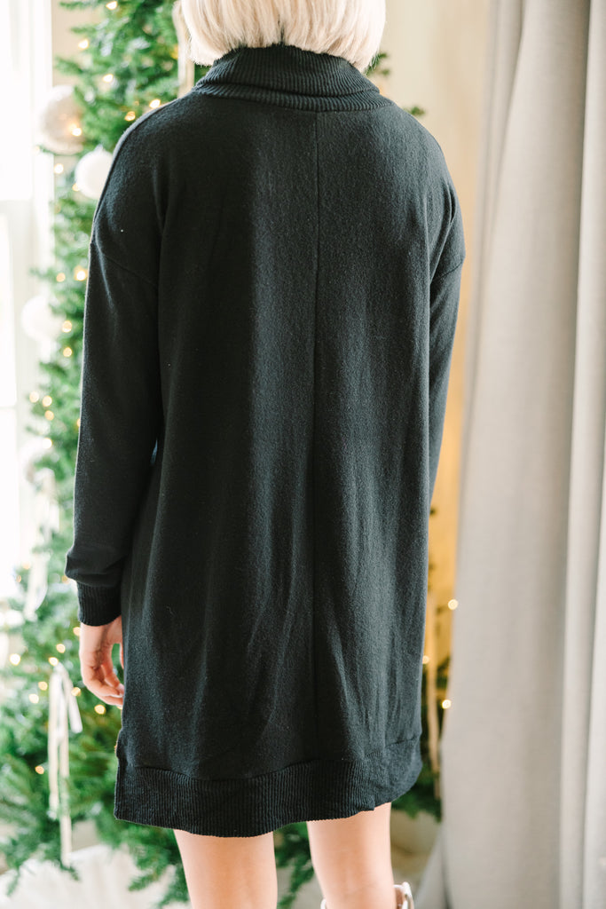 Let's See Black Cowl Neck Sweater Dress – Shop the Mint