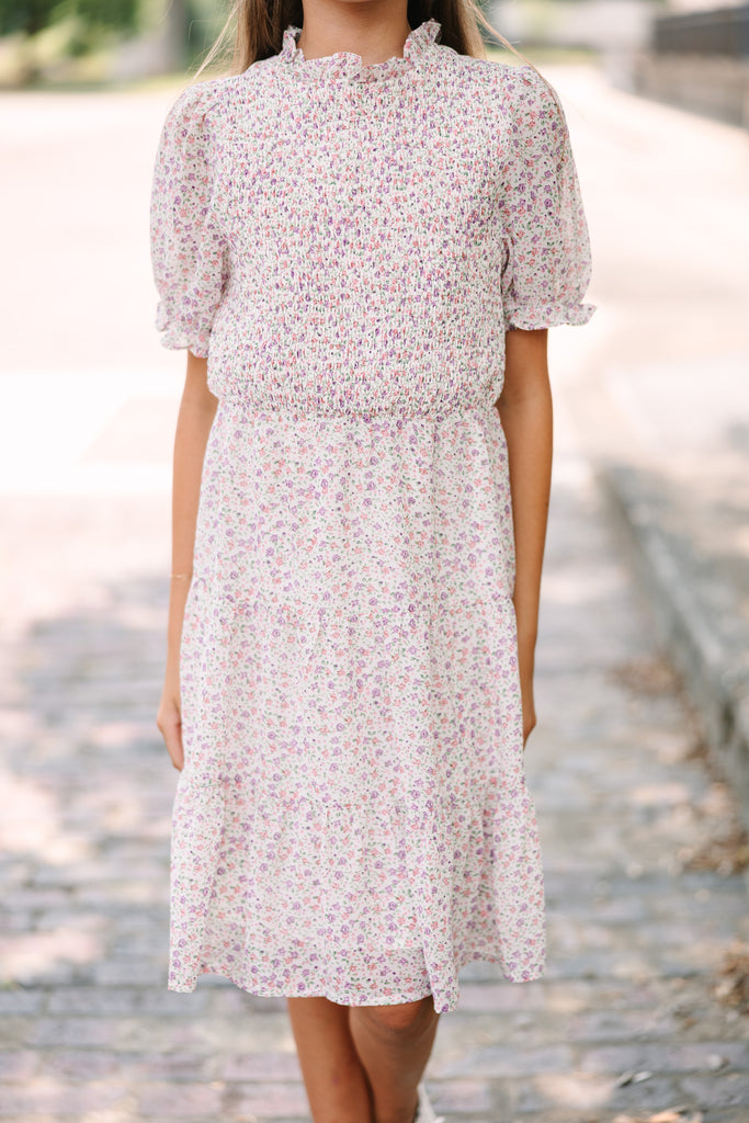 +Mint Mix Floral Tiered Midi Dress
