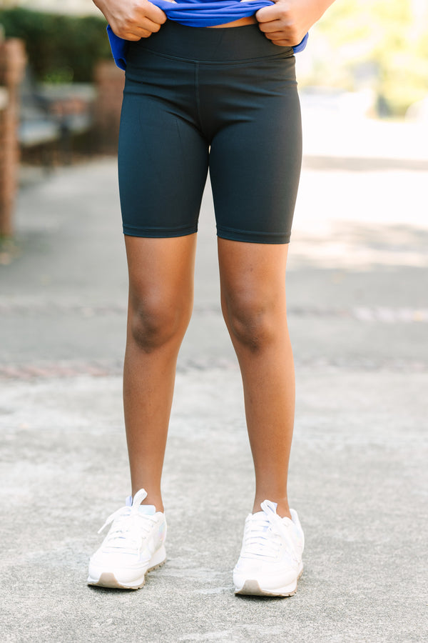 Girls: Stay Ready Black Biker Shorts