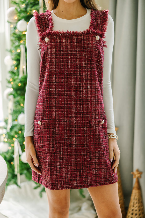 Need Your Love Red Tweed Dress