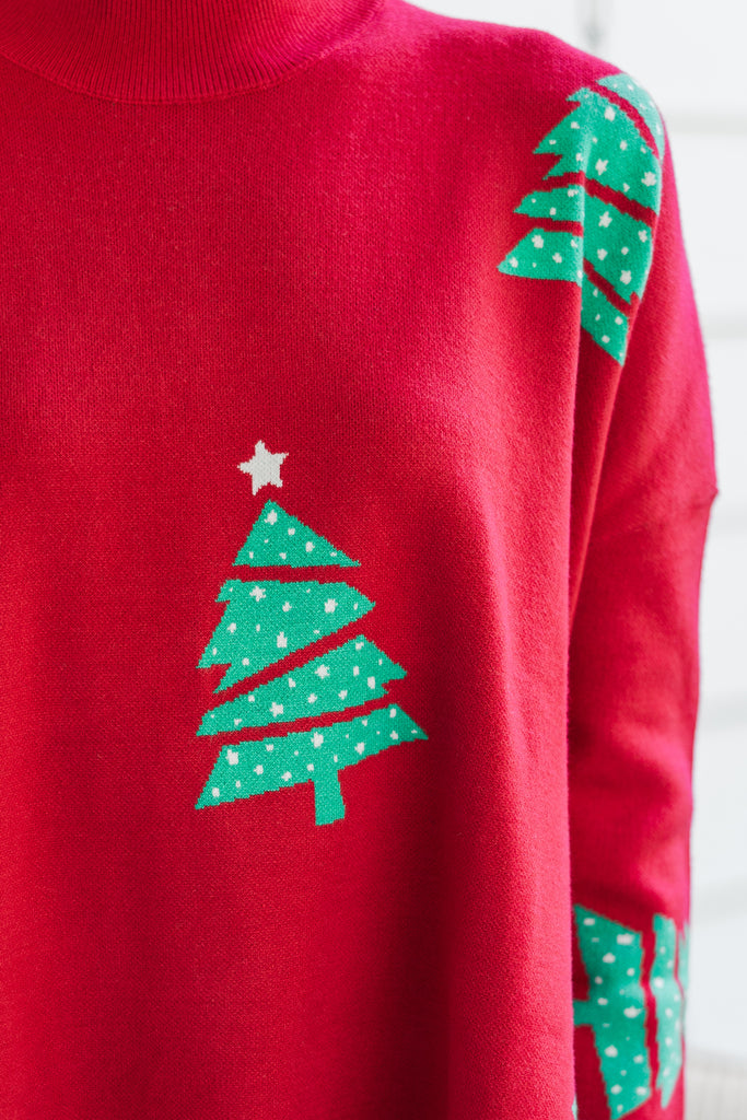 Quick Decisions Red Christmas Tree Sweater – Shop the Mint