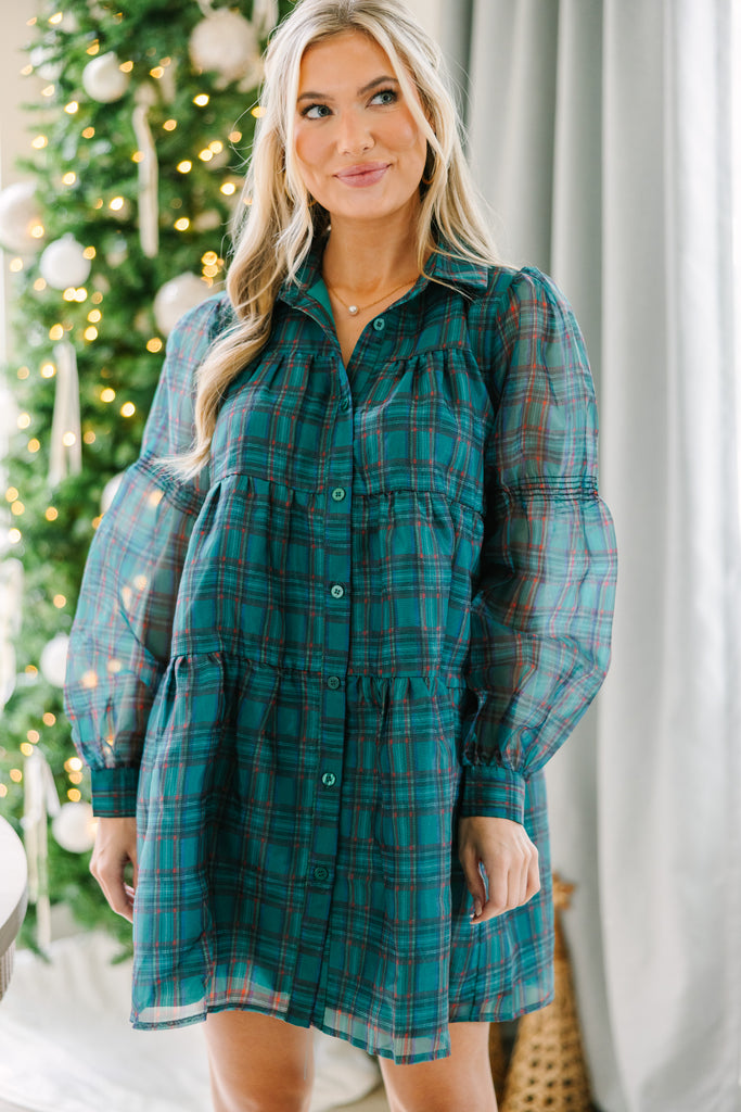 green plaid dress women Take The Leap Emerald Dress, Large - The Mint Julep Boutique Product Title: Princess Style Button down front closure Patina & Burnished Shoes Women's size:Custom size