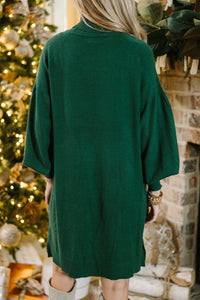 Wherever You Go Emerald Green Turtleneck Sweater Dress