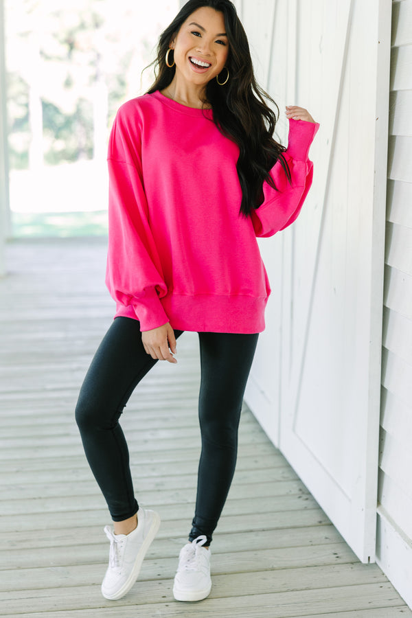 All The Facts Fuchsia Pink Pullover