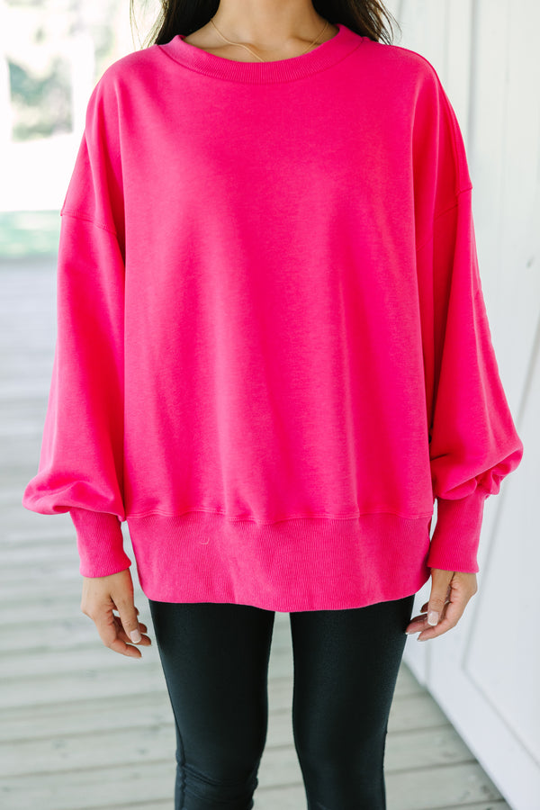 All The Facts Fuchsia Pink Pullover