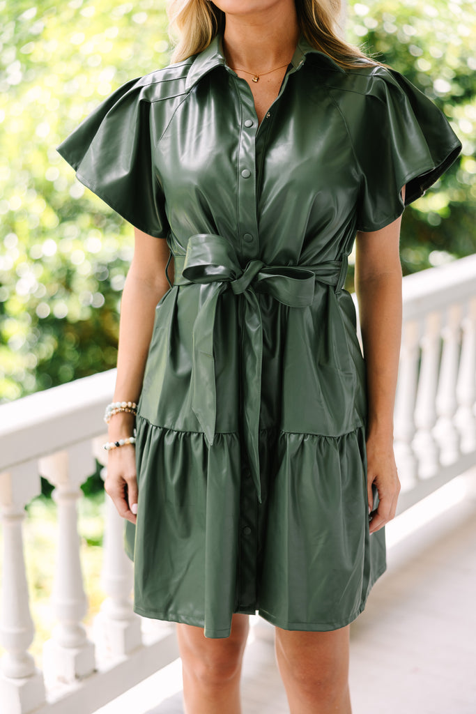 Leather Green Dress Hard To Believe Vegan Leather Mini Dress Olive Green Small Leather Green Dress Hard To Believe Vegan Leather Mini Dress Olive Green Small