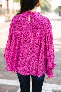 Check You Out Magenta Purple Blouse