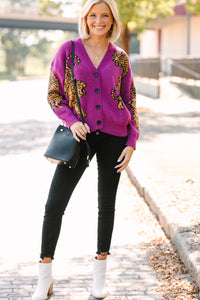purple cardigans for women, tiger printed cardigan, bold cardigans, boutique cardigans