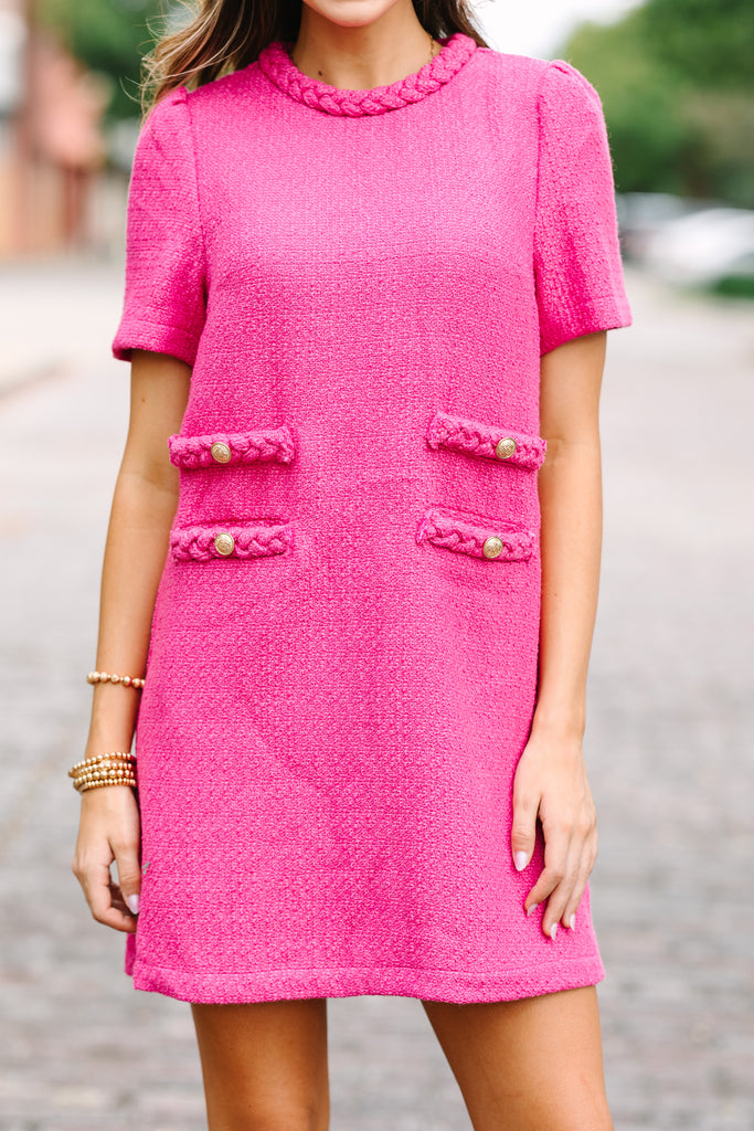 Ask You Out Pink Tweed Shift Dress  Shop the Mint